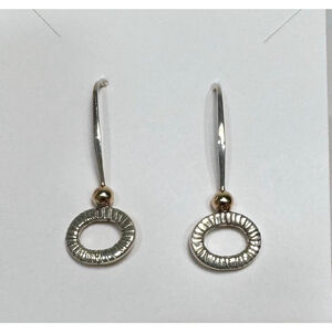 Women's ADK sterling Silver & 14k Gold bead Earrings